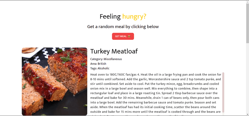 Random Meal Generator